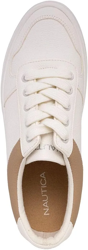 Nautica Women’s Lace-Up Fashion Sneakers – Low-Top Casual Walking & Tennis Shoes with Platform or Regular Heel