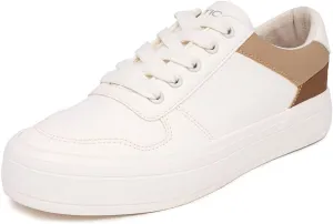 Nautica Women’s Lace-Up Fashion Sneakers – Low-Top Casual Walking & Tennis Shoes with Platform or Regular Heel