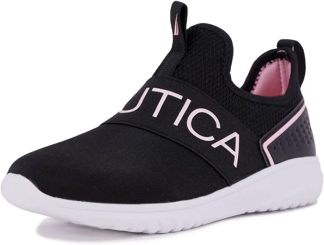 Nautica Youth Girls Slip-On Athletic Sneakers - Stylish Running and Tennis Shoes for Little and Big Kids