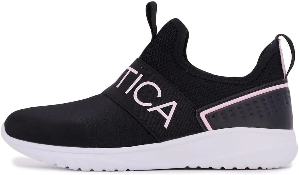 Nautica Youth Girls Slip-On Athletic Sneakers - Stylish Running and Tennis Shoes for Little and Big Kids