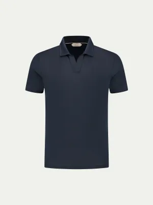 Navy Buttonless Polo Shirt