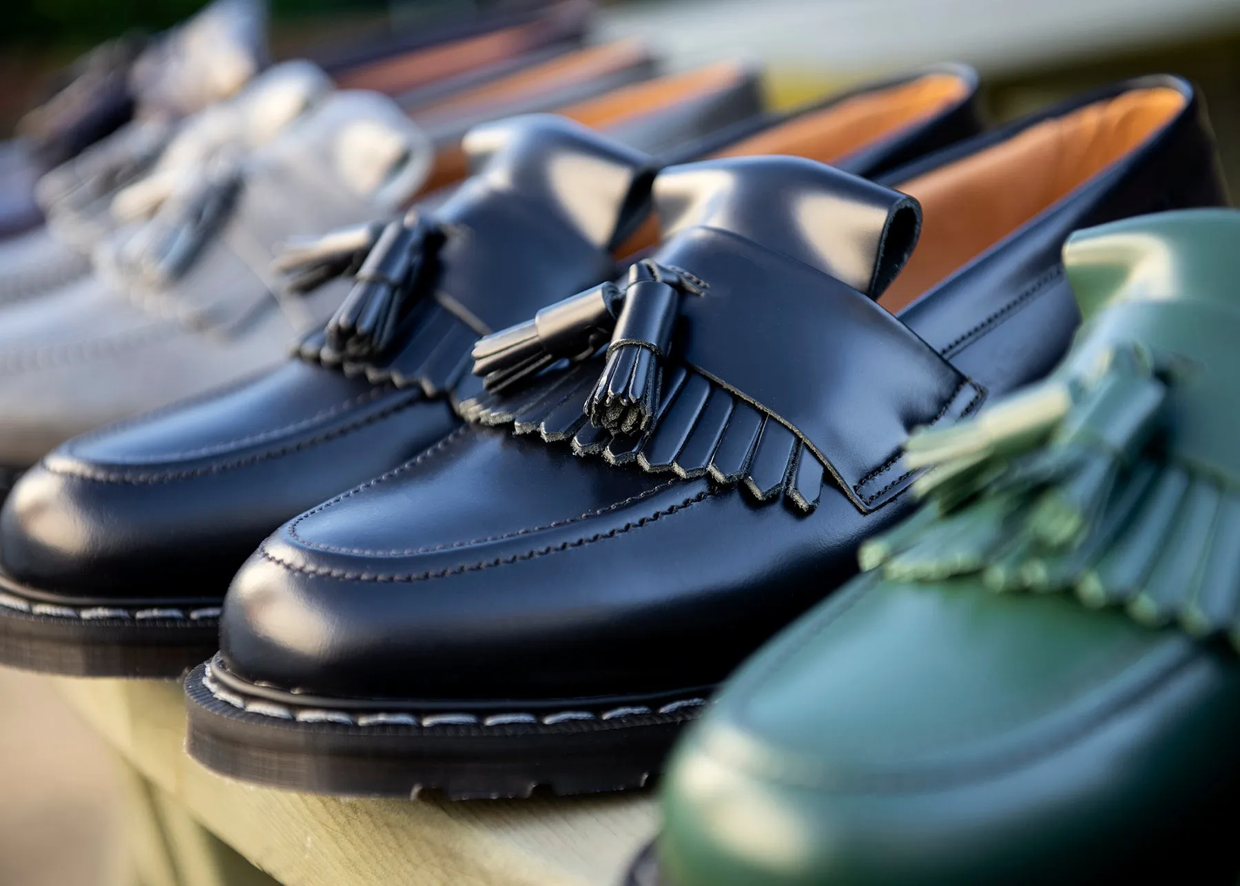 Navy Hi-Shine Tassel Loafer