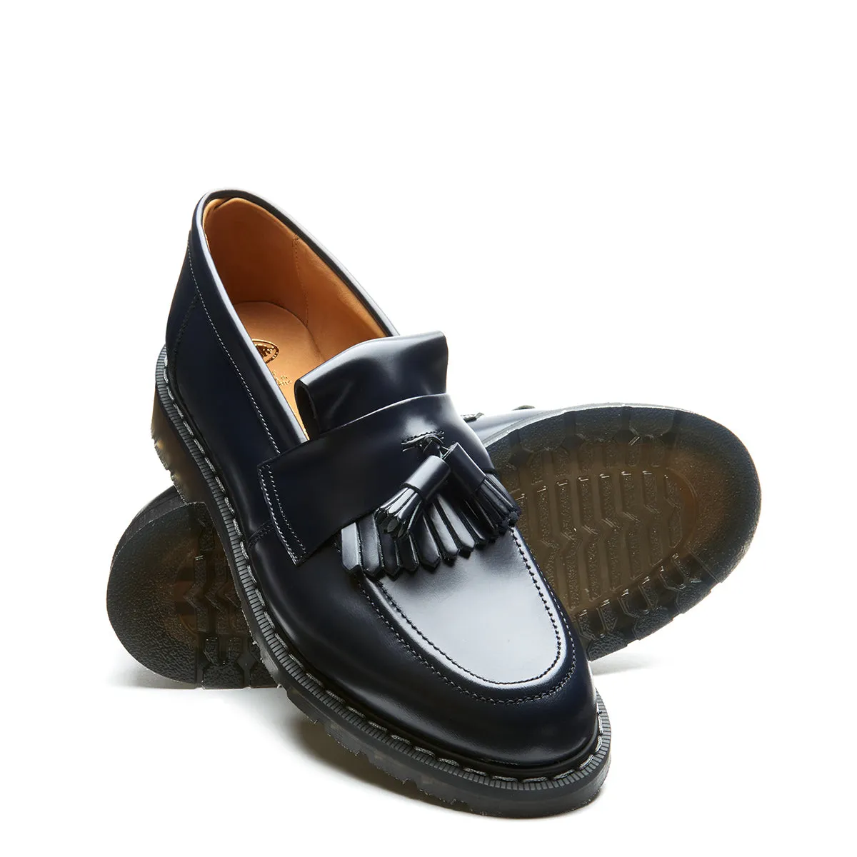 Navy Hi-Shine Tassel Loafer