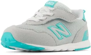 New Balance Baby 515 V1 New-b Hook and Loop Sneaker, Concrete/Cyber Jade, 2 X-Wide US Unisex Infant