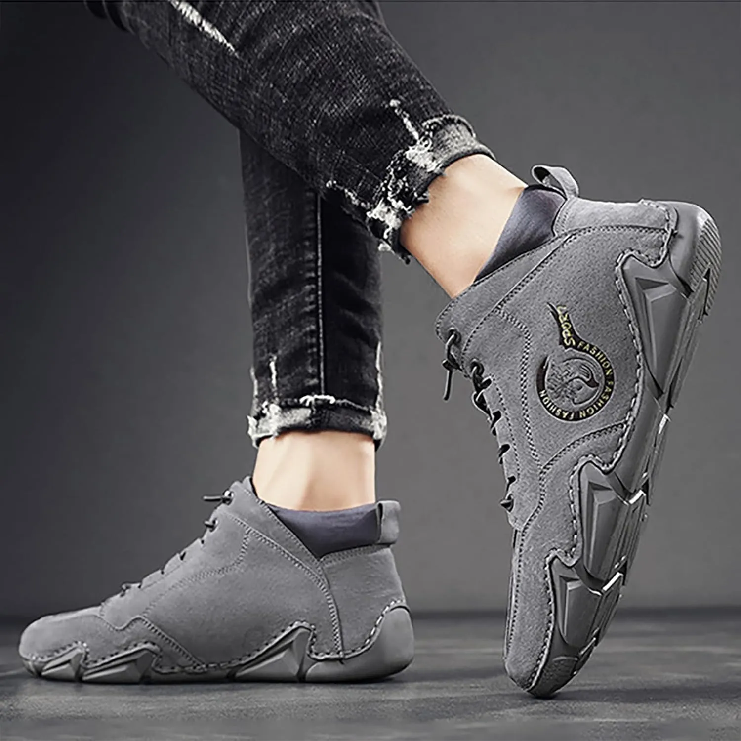 New Winter Men's Padded Leather Korean High Top Short Boots Sport Shoes Sneaker Shoes Men Men Shoes Men Shoes