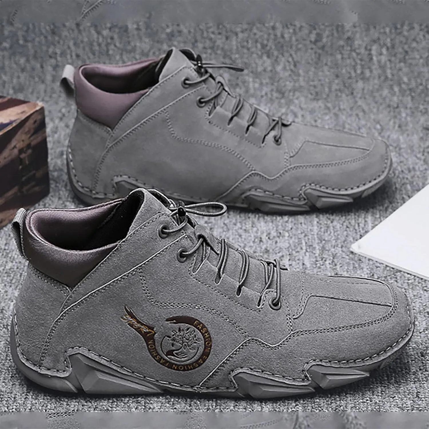 New Winter Men's Padded Leather Korean High Top Short Boots Sport Shoes Sneaker Shoes Men Men Shoes Men Shoes