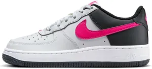 Nike Air Force 1 Big Kids' Shoes (CT3839-109, White/Dark Obsidian/Fierce Pink) Size 7