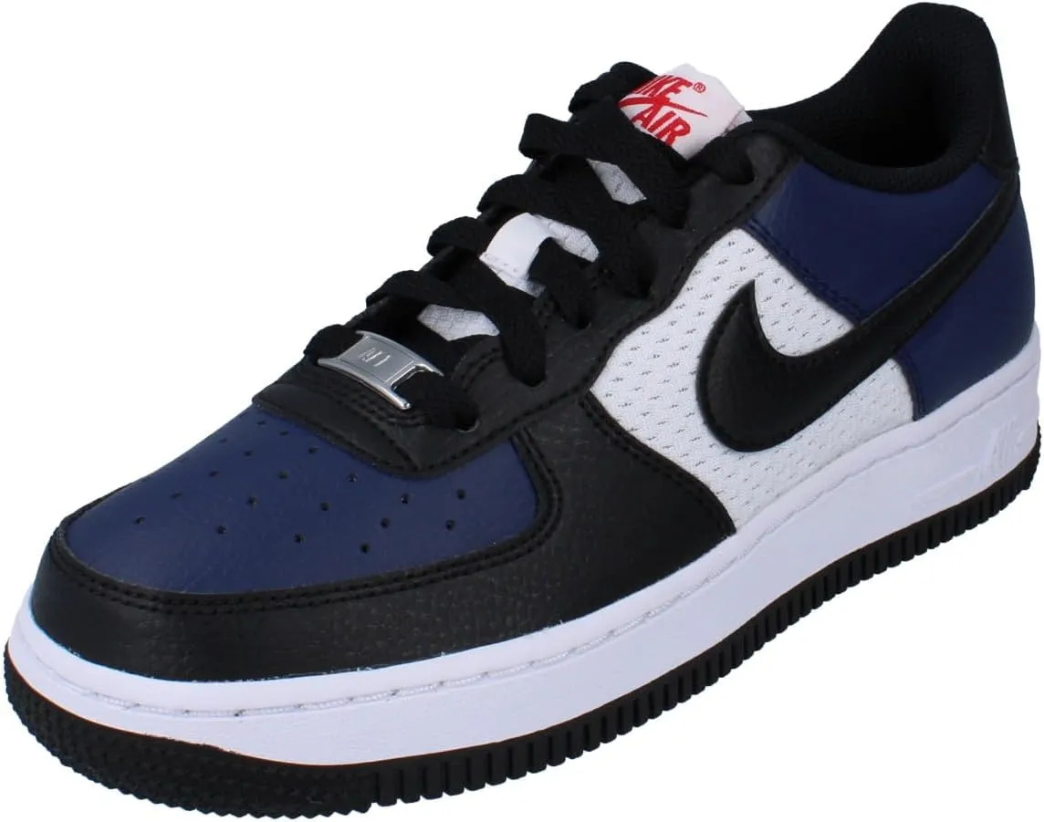 Nike Air Force 1 Big Kids' Shoes (HJ9201-400, Midnight Navy/White/University Red/Black) Size 4.5