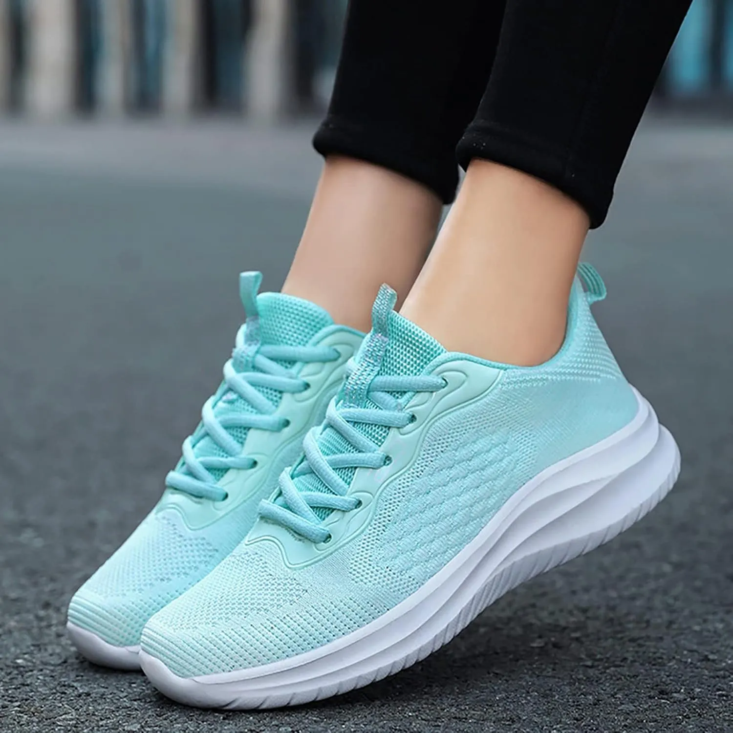 Non Slip Thick Bottom Sneakers for Women Lightweight Casual Sneakers for Gym Travel Work Casual Mountain Shoe