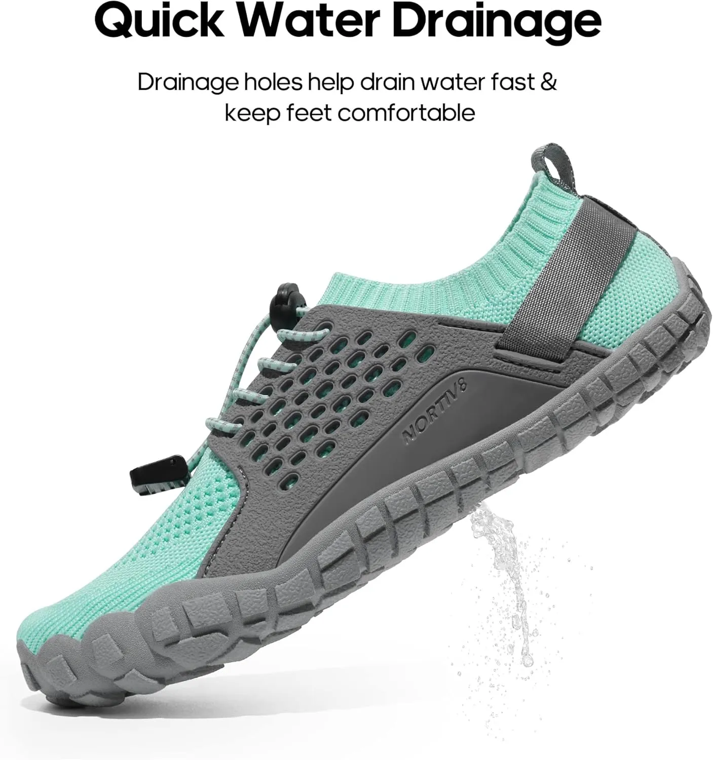 NORTIV 8 Women's Quick Dry Water Shoes Barefoot Sports Aqua Beach Pool Swim Shoes TREKLADY
