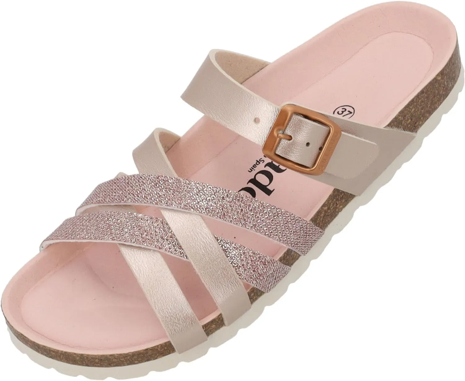 Novati Women's Mules - Elegant Sandals Made in Spain - Comfortable Slippers with Cork Footbed - Fashionable Summer Shoes