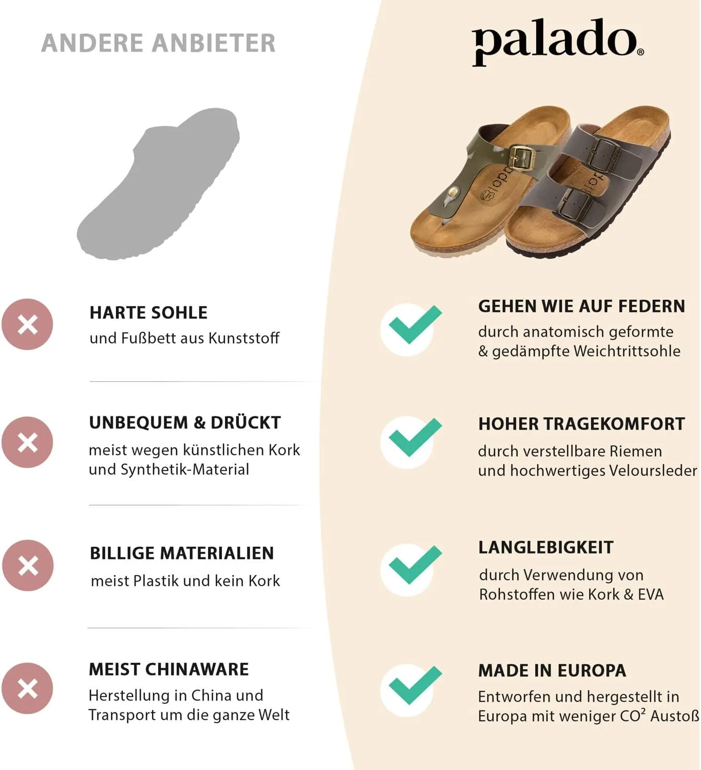 Novati Women's Mules - Elegant Sandals Made in Spain - Comfortable Slippers with Cork Footbed - Fashionable Summer Shoes