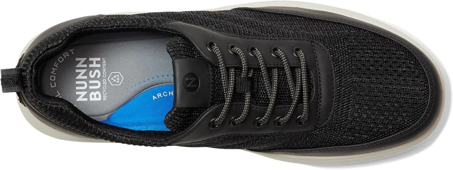 Nunn Bush Men's Ponte Knit Moc Toe Sneakers Hybrid Oxford Casual Lightweight Athletic Style Lace Up