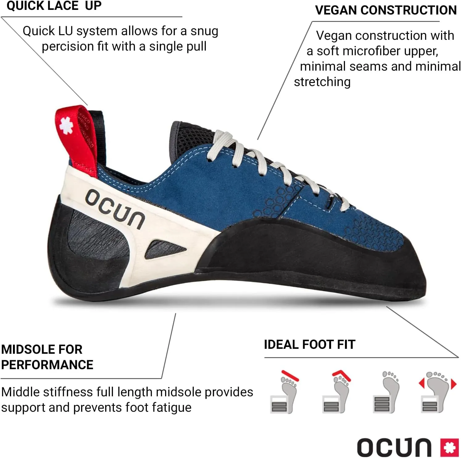 Ocun Advancer QC and Advancer LU Bouldering Shoe I Rock Climbing Shoe for Advanced Climbers