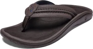 OLUKAI Hokua Men's Beach Sandals, Quick-Dry Flip-Flop Slides, Water Resistant & Wet Grip Rubber Soles, Compression Molded Footbed & Soft Comfort Fit