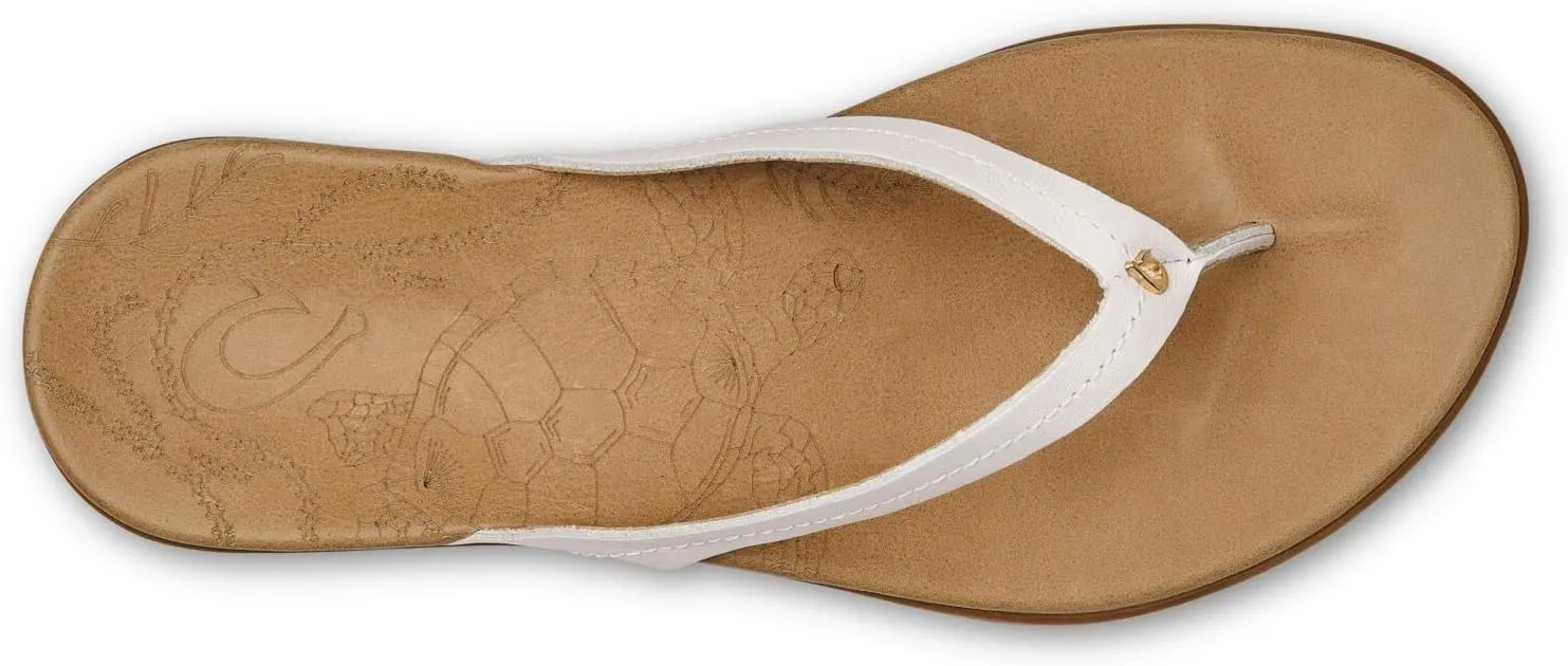OLUKAI Honu Women's Beach Sandal, Soft & Comfortable Full-Grain Leather, Easy Slip-On Design for Everyday Fashion, Casual & Modern Style