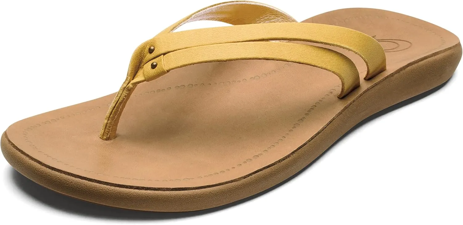 OLUKAI Kapehe Luana Women's Beach Sandal, Soft & Comfortable Full-Grain Leather, Casual & Modern Style
