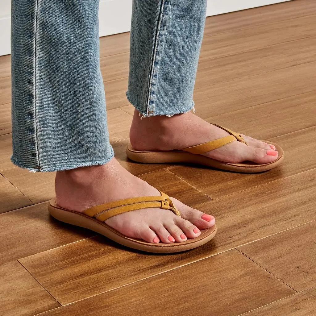 OLUKAI Kapehe Luana Women's Beach Sandal, Soft & Comfortable Full-Grain Leather, Casual & Modern Style