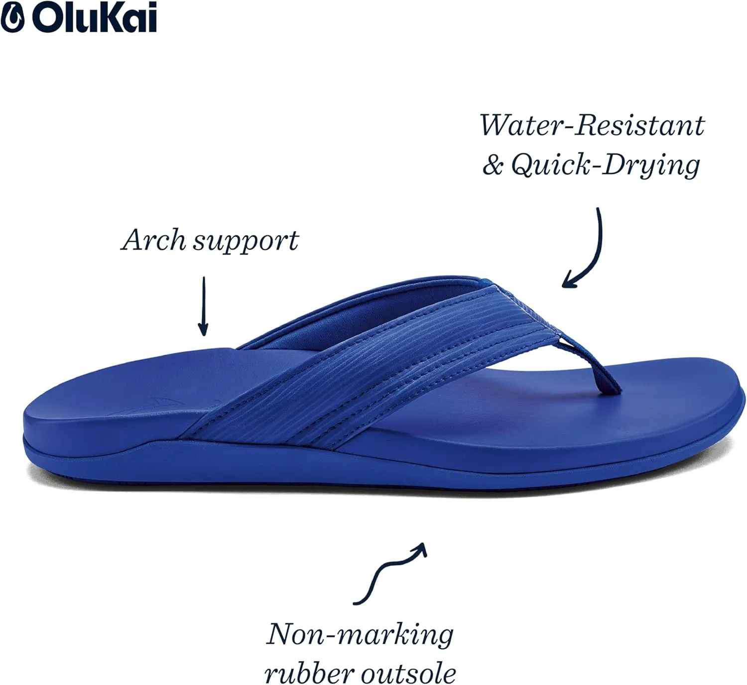OLUKAI Maha Men's Beach Sandal, Water-Friendly Shoe, All-Day Wear & Ultra-Soft Comfort Fit