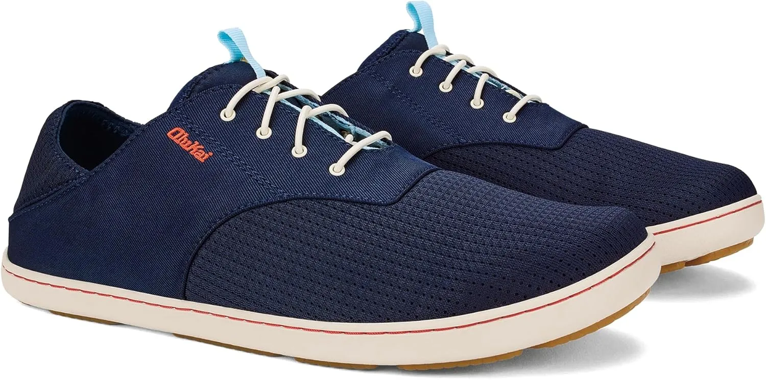 OLUKAI Nohea Moku Men's No Tie Boat Shoes, Breathable & Quick Dry Mesh, Effortless Design & Barefoot Wearability, All-Day Comfort & Support