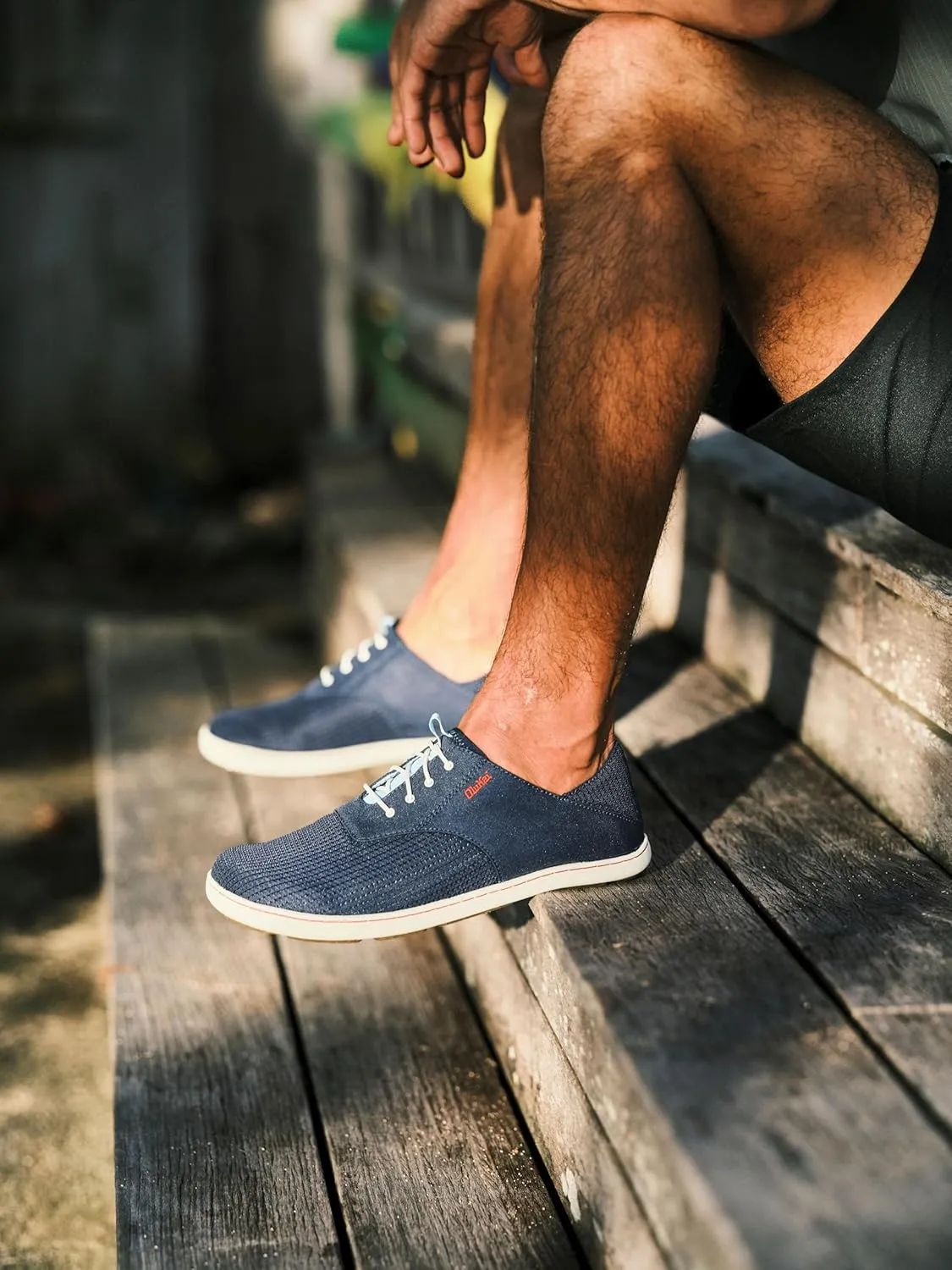 OLUKAI Nohea Moku Men's No Tie Boat Shoes, Breathable & Quick Dry Mesh, Effortless Design & Barefoot Wearability, All-Day Comfort & Support