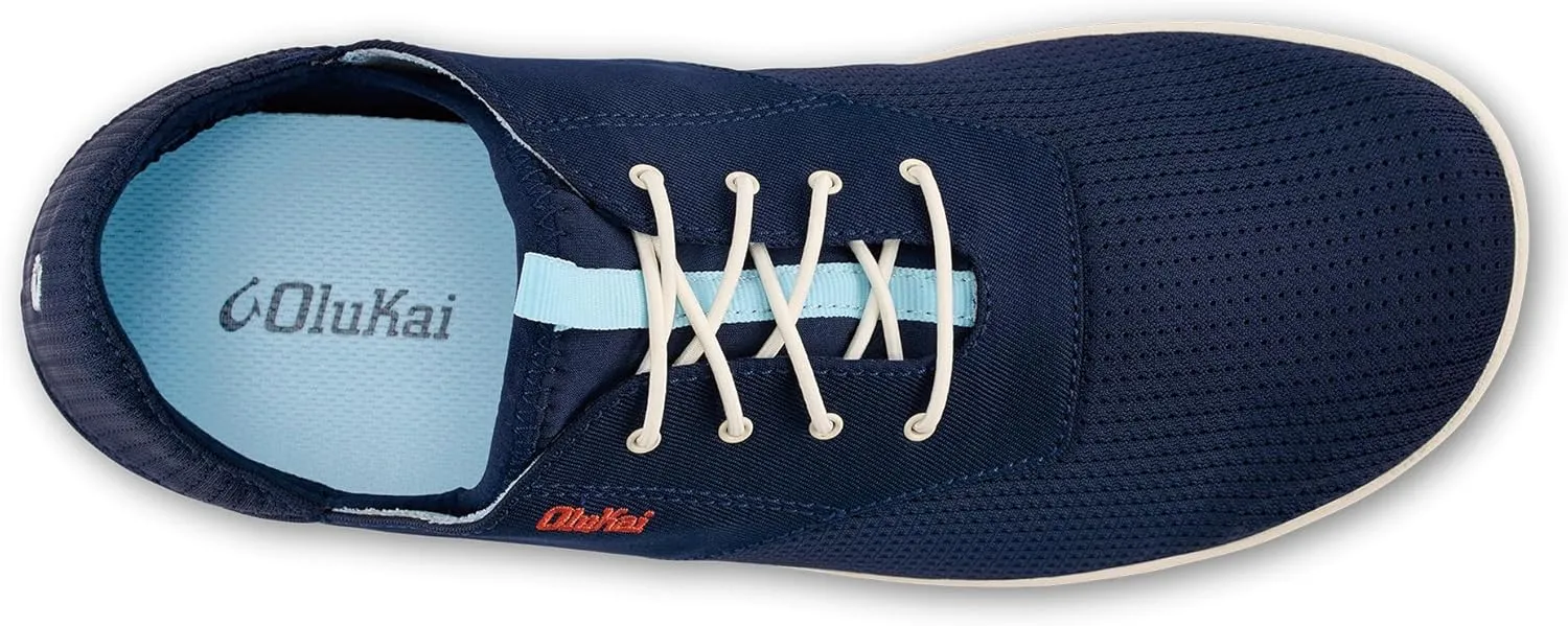 OLUKAI Nohea Moku Men's No Tie Boat Shoes, Breathable & Quick Dry Mesh, Effortless Design & Barefoot Wearability, All-Day Comfort & Support