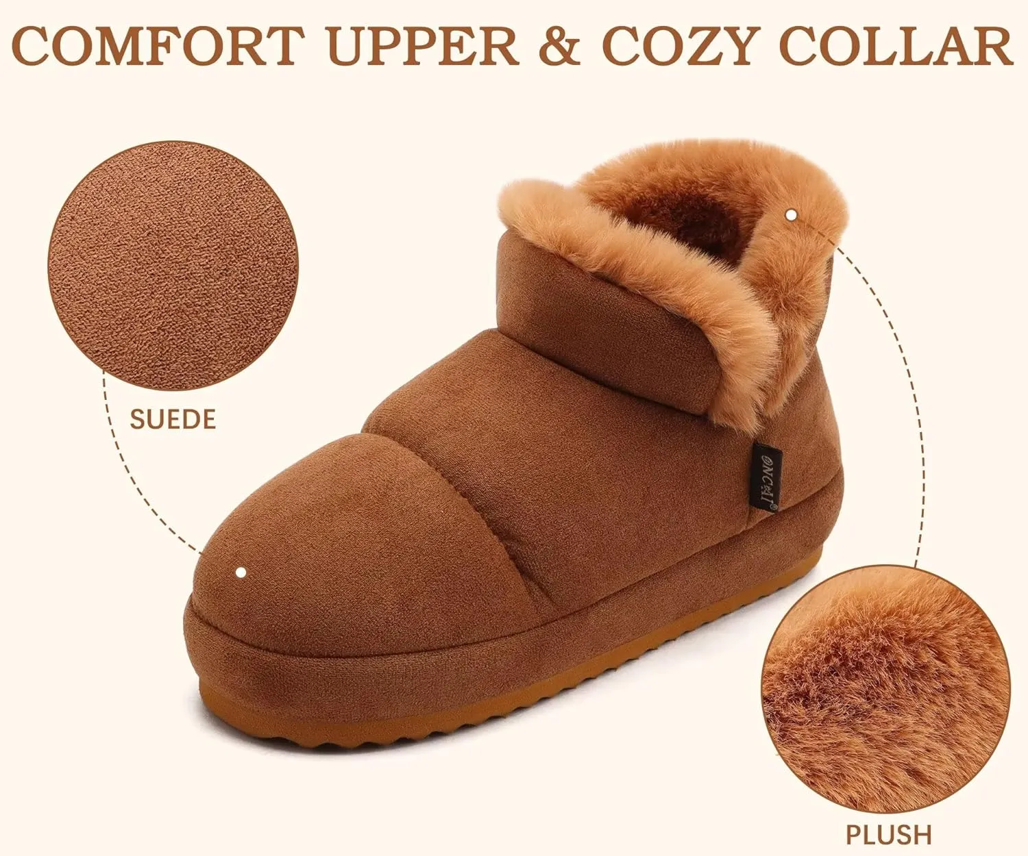 ONCAI Womens Slippers House Slippers for Woman Slipper Boots for Women Ladies Winter Fuzzy Warm Bootie Indoor Outdoor