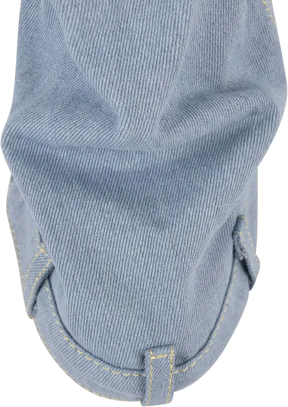 onlymaker Denim Canvas Wedge Platform Calf Boots Round Toe Pull-up Padlock Fold over Booties