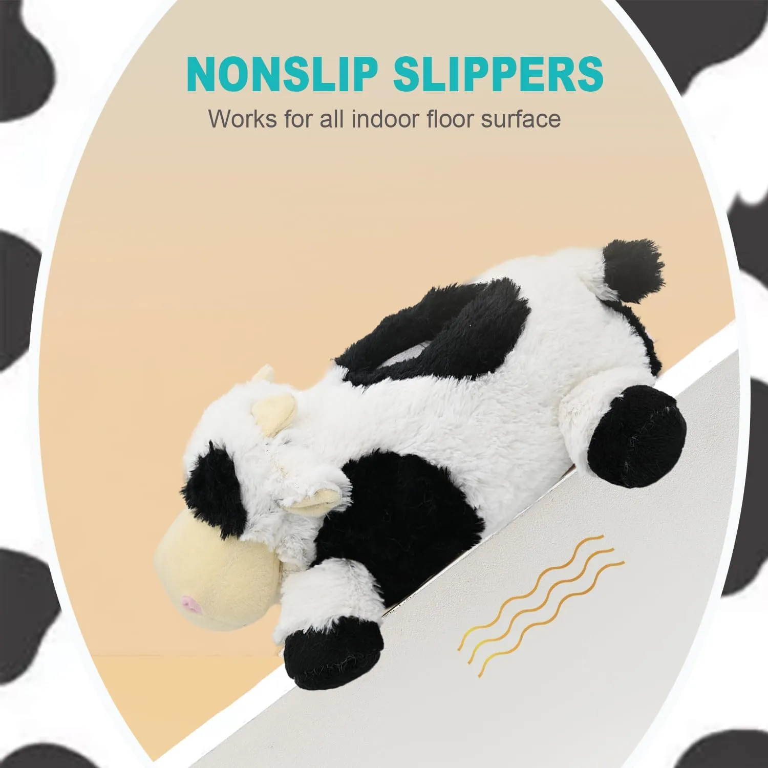 Onmygogo Indoor Fuzzy Winter Animal Panda and Cow Plush Slippers for Adult Women Men Boys Girls Kids