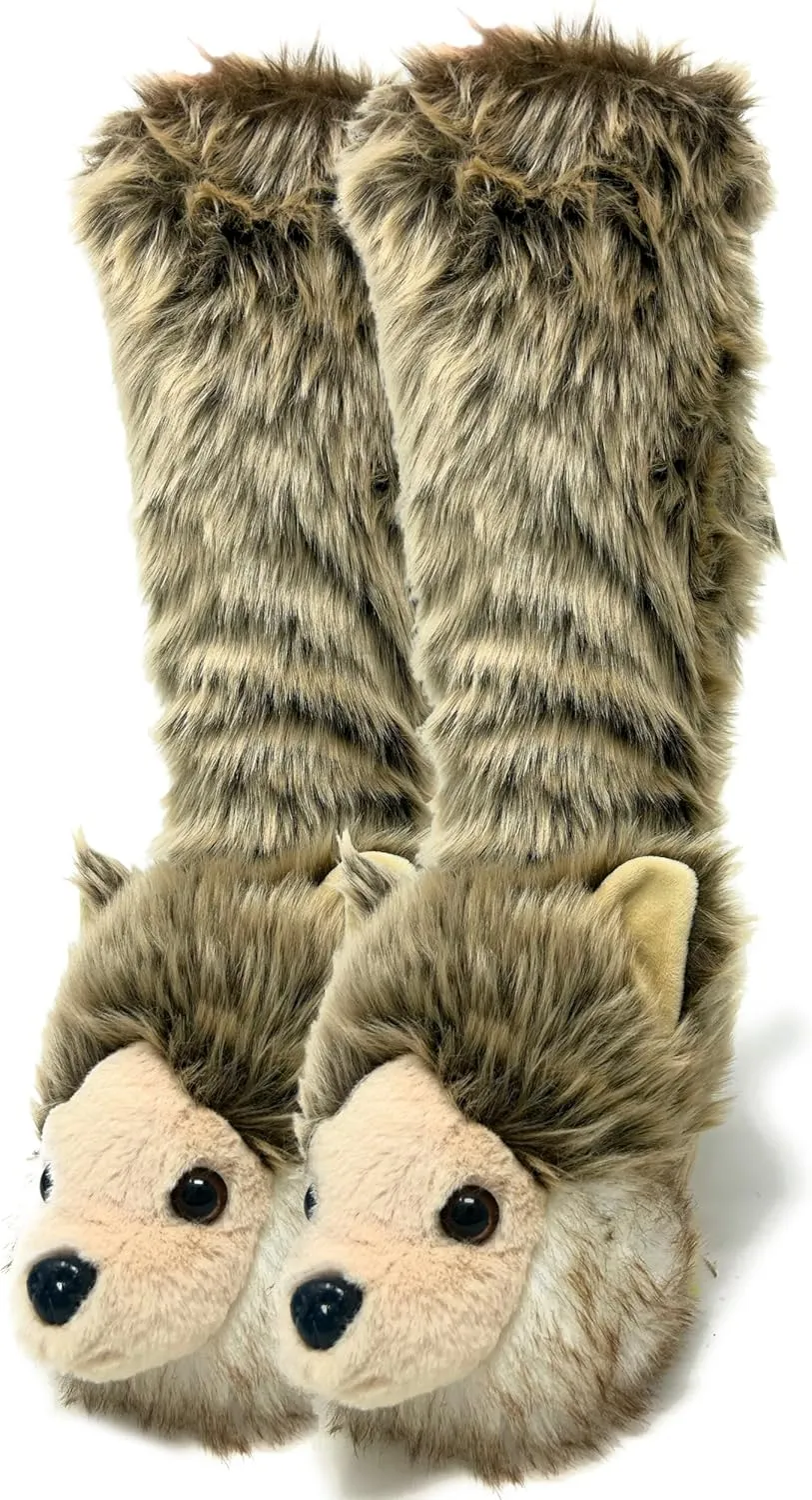 ooohyeah Kids’ Funny Fuzzy Animal Slipper Socks, Cute Soft Non-Slip Warm Socks for Girls & Boys, Size 1-5
