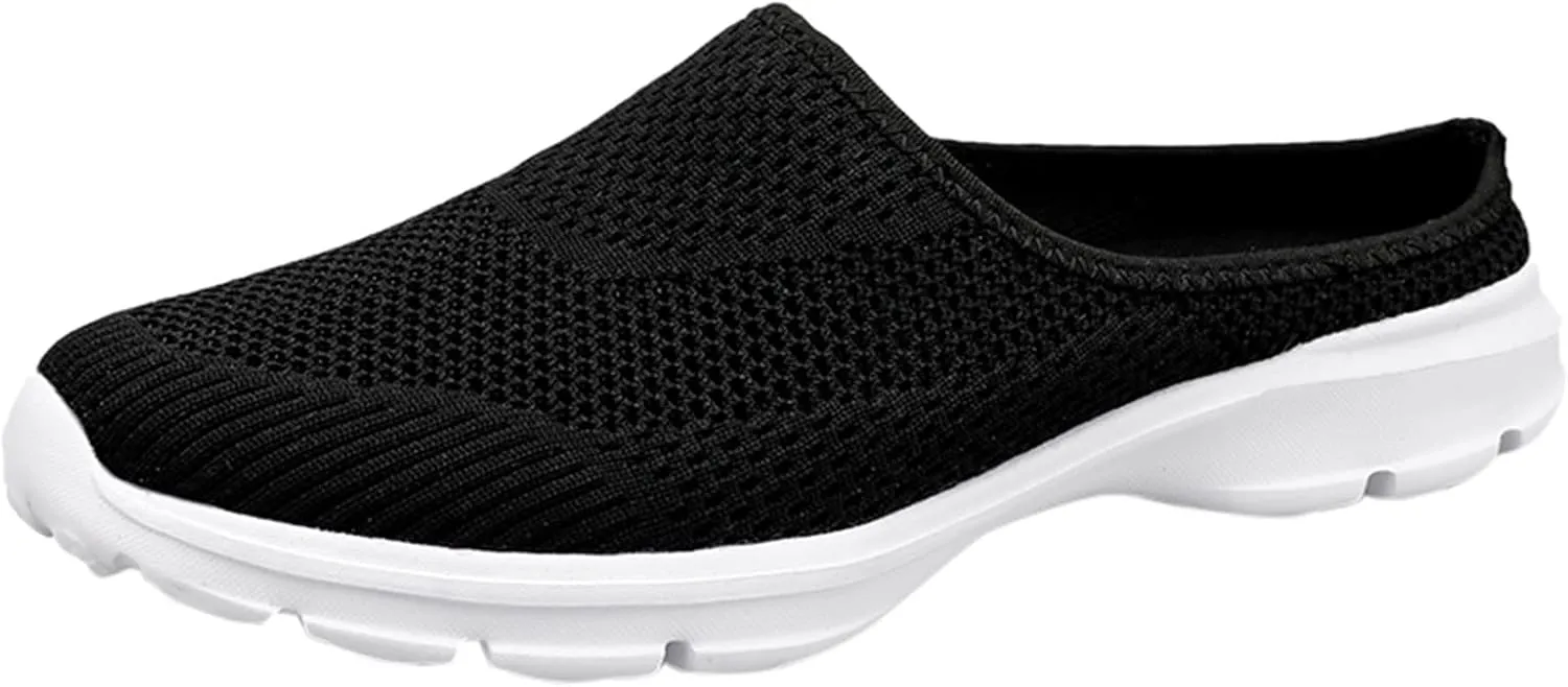 Orthopedic Slip On Shoes for Women Knitted Mesh Casual Mules Lightweight Breathable Sneakers Loafer Slingback Walking Shoes
