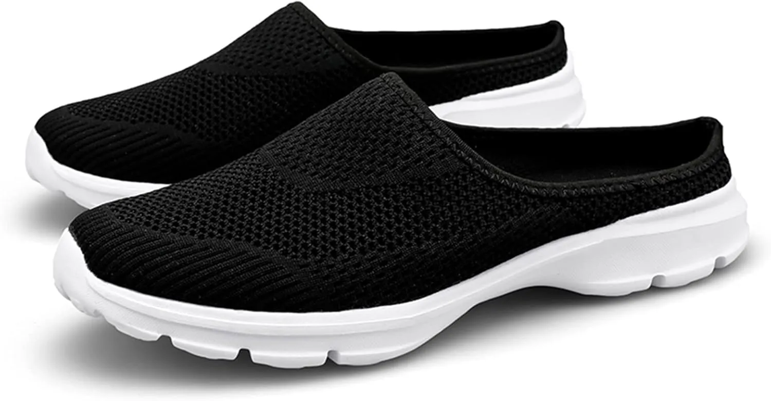 Orthopedic Slip On Shoes for Women Knitted Mesh Casual Mules Lightweight Breathable Sneakers Loafer Slingback Walking Shoes