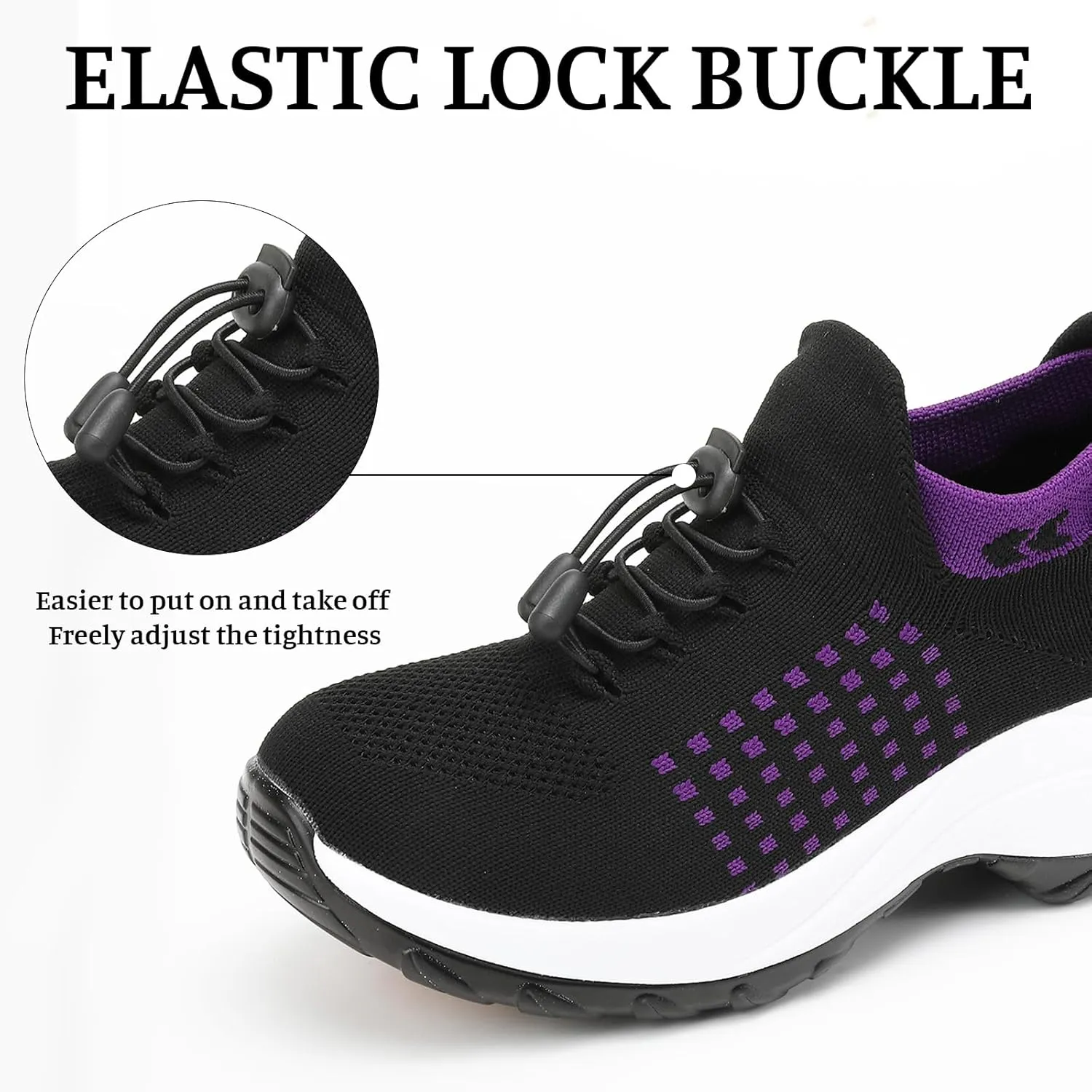 Orthopedic Sneakers for Women Men Adjustable Elastic Strap Trainers Shoes,Lightweight Breathable Damping Air Cushion Sneakers Non-Slip Platform Waterproof Comfort Soles Sports Shoes with Arch Support