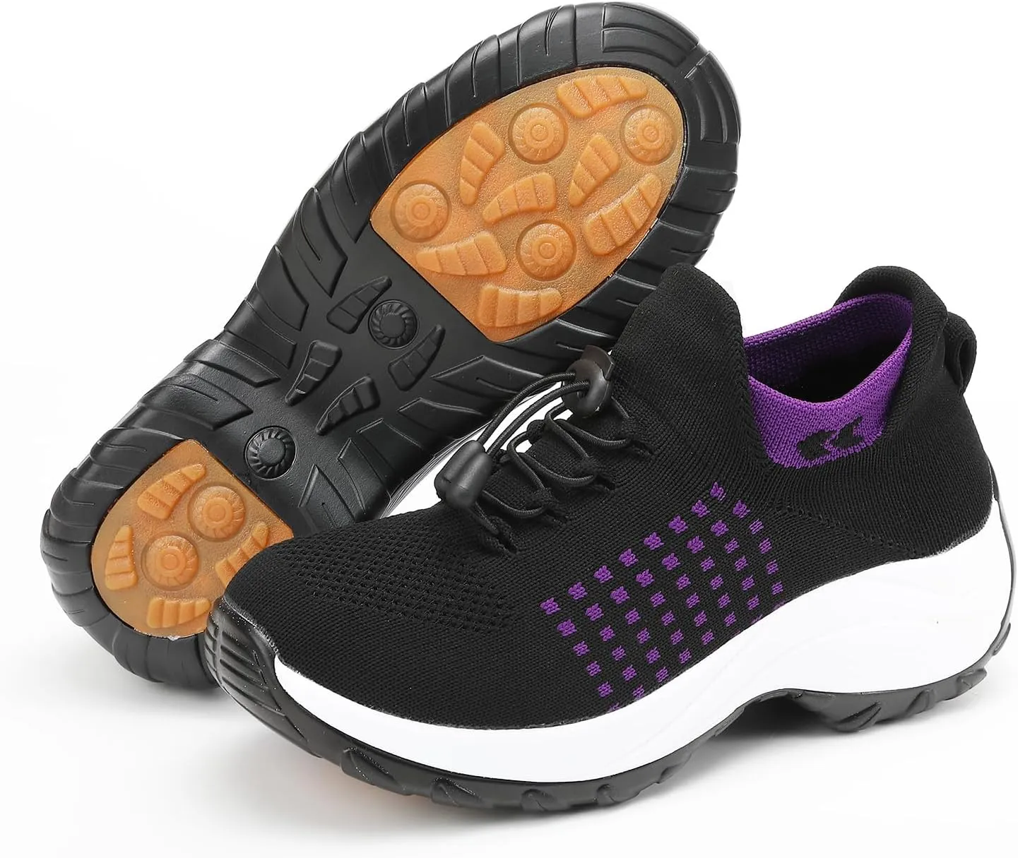 Orthopedic Sneakers for Women Men Adjustable Elastic Strap Trainers Shoes,Lightweight Breathable Damping Air Cushion Sneakers Non-Slip Platform Waterproof Comfort Soles Sports Shoes with Arch Support