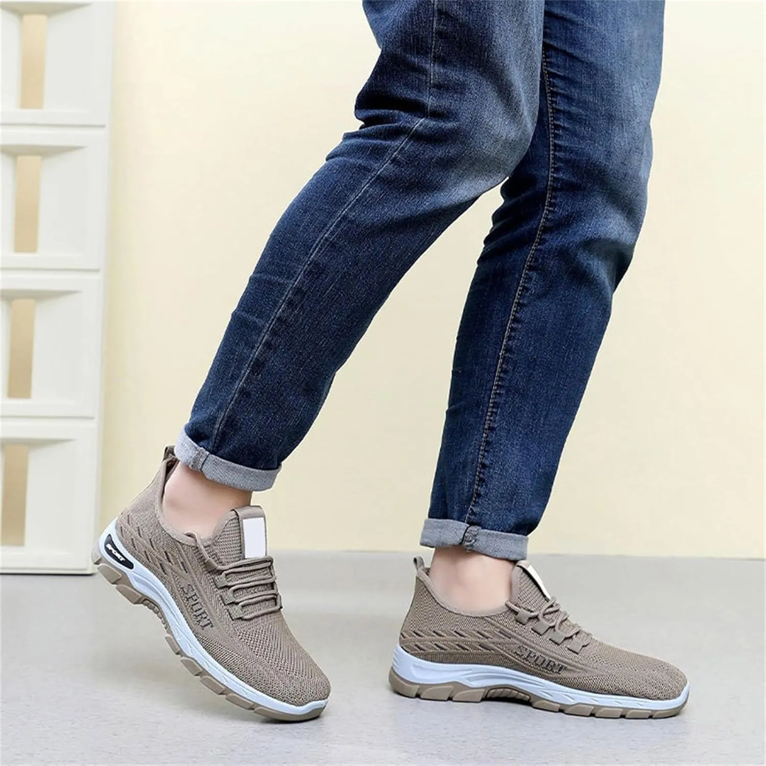 Orthowear Shoes for Women Men Lightweight Non Slip Tennis Athletic Shoes,Soft-Soled&Arch Support Gym Tennis Athletic Sneakers,Knitted Mesh Breathable Comfort Orthopedic Sneakers with Wide Toe Box