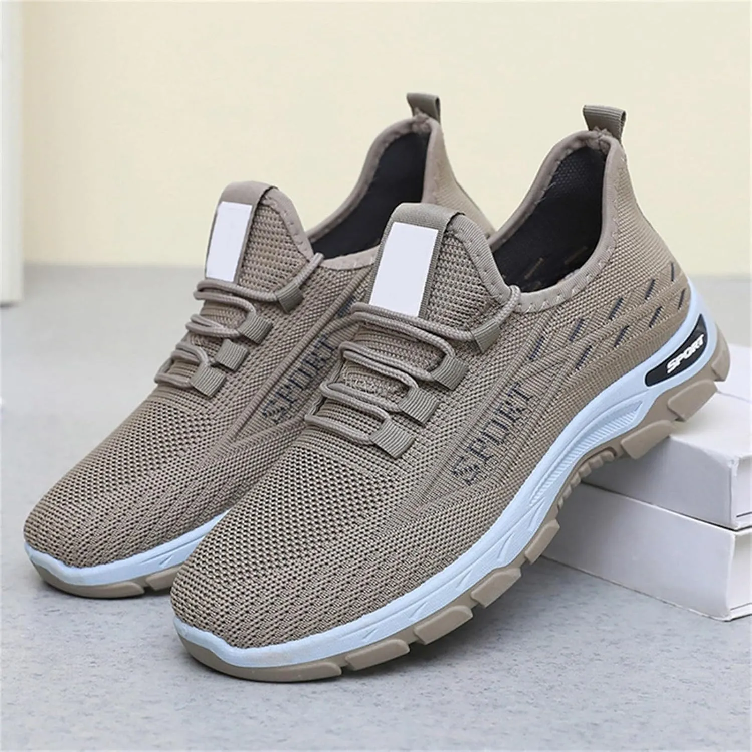 Orthowear Shoes for Women Men Lightweight Non Slip Tennis Athletic Shoes,Soft-Soled&Arch Support Gym Tennis Athletic Sneakers,Knitted Mesh Breathable Comfort Orthopedic Sneakers with Wide Toe Box