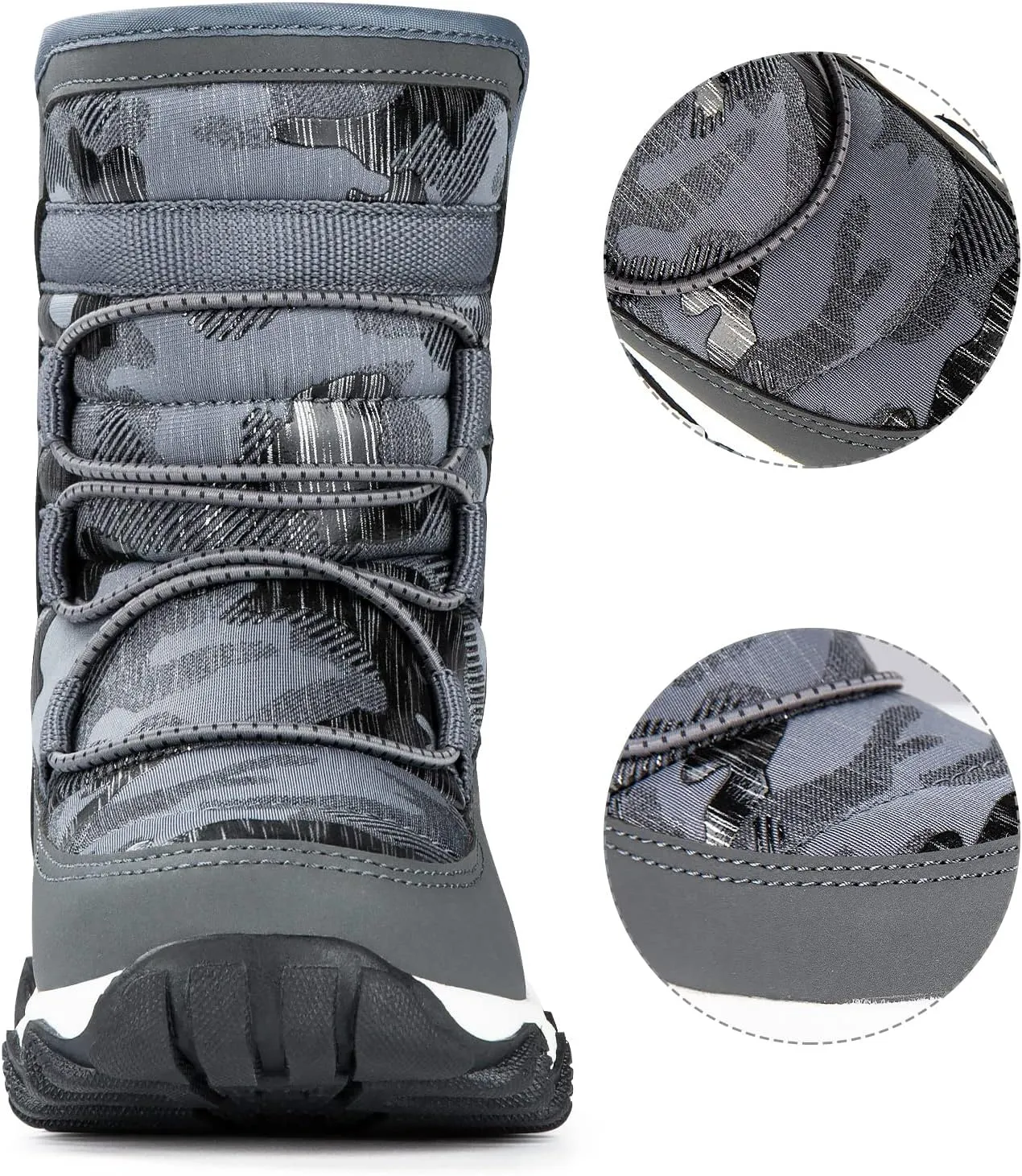 Outdoor Slip Resistant Warm Waterproof Boys Winter Snow Boots for Kids Toddler