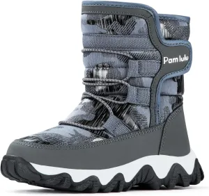 Outdoor Slip Resistant Warm Waterproof Boys Winter Snow Boots for Kids Toddler