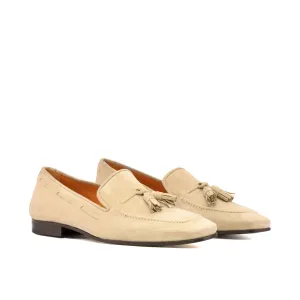 Palazzo Slipper in Taupe Suede