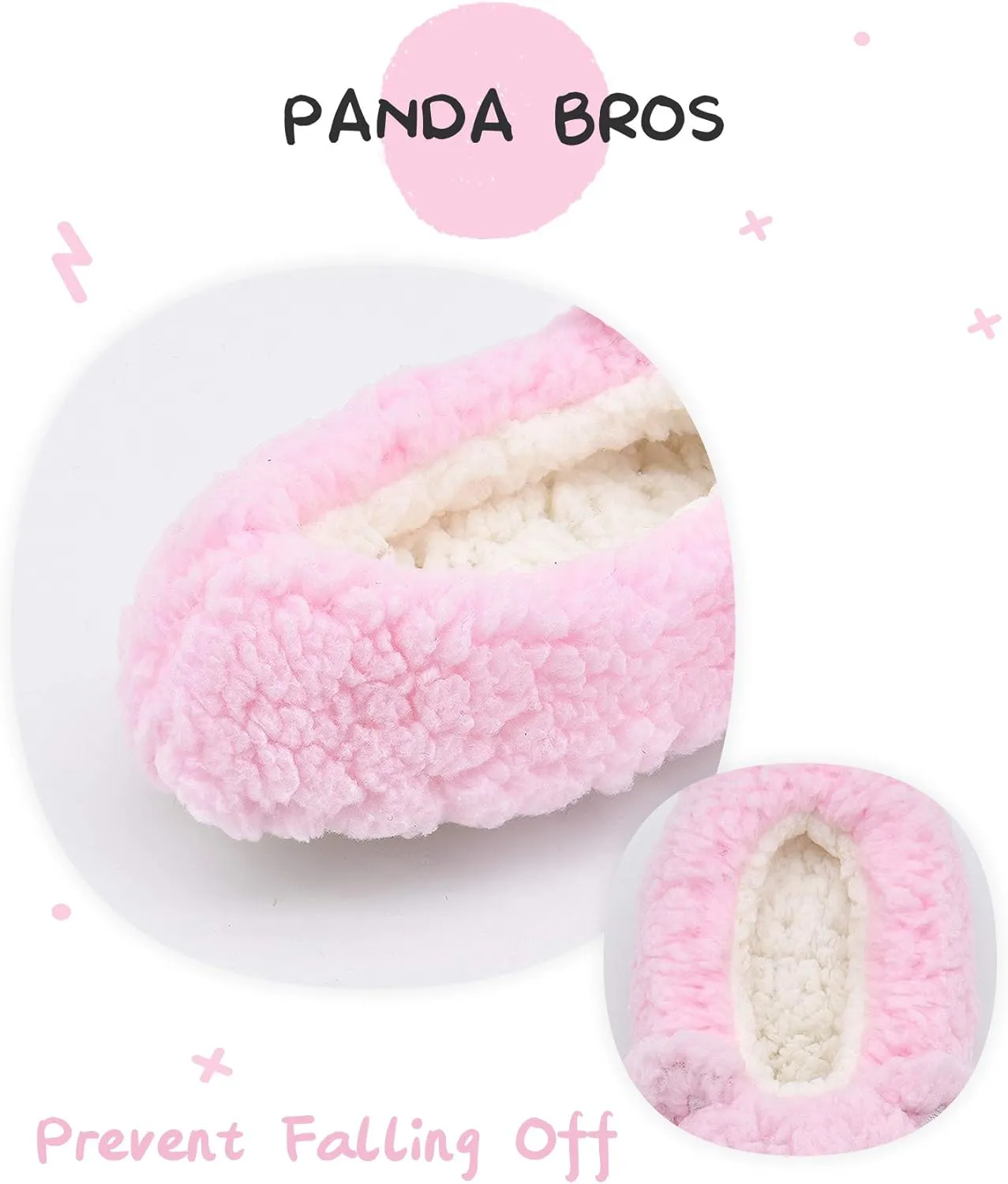 Panda Bros Kid's Animal Slipper Socks, Cartoon Cozy Fleece Indoor Slipper, Fluzzy Warm bedroom Shoes