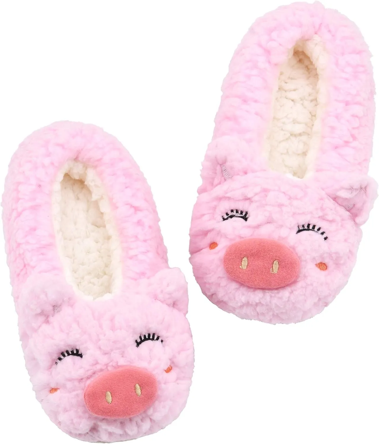 Panda Bros Kid's Animal Slipper Socks, Cartoon Cozy Fleece Indoor Slipper, Fluzzy Warm bedroom Shoes