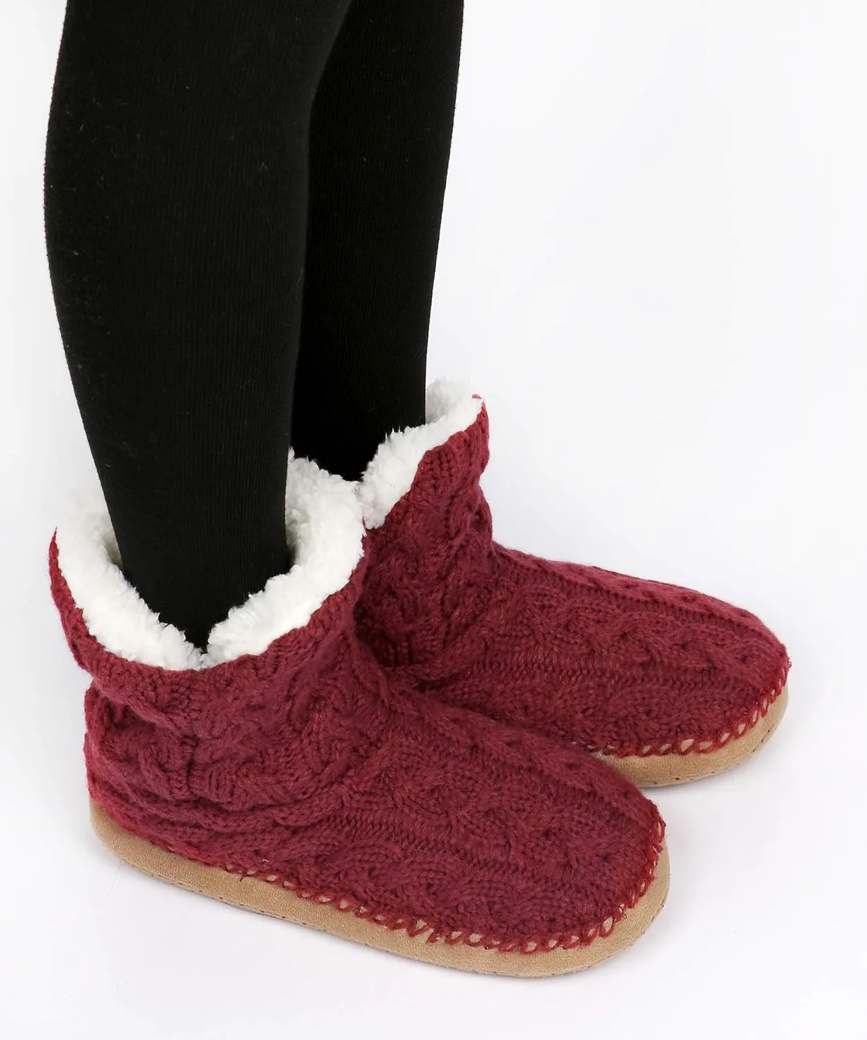 Panda Bros Slipper Socks For Women With Grippers, Fuzzy Womens Slipper Booties With Non Slip Bottoms, Cozy Warm House Slippers