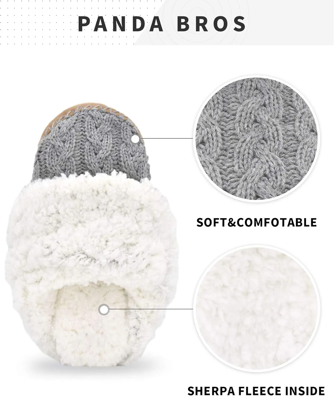 Panda Bros Slipper Socks For Women With Grippers, Fuzzy Womens Slipper Booties With Non Slip Bottoms, Cozy Warm House Slippers
