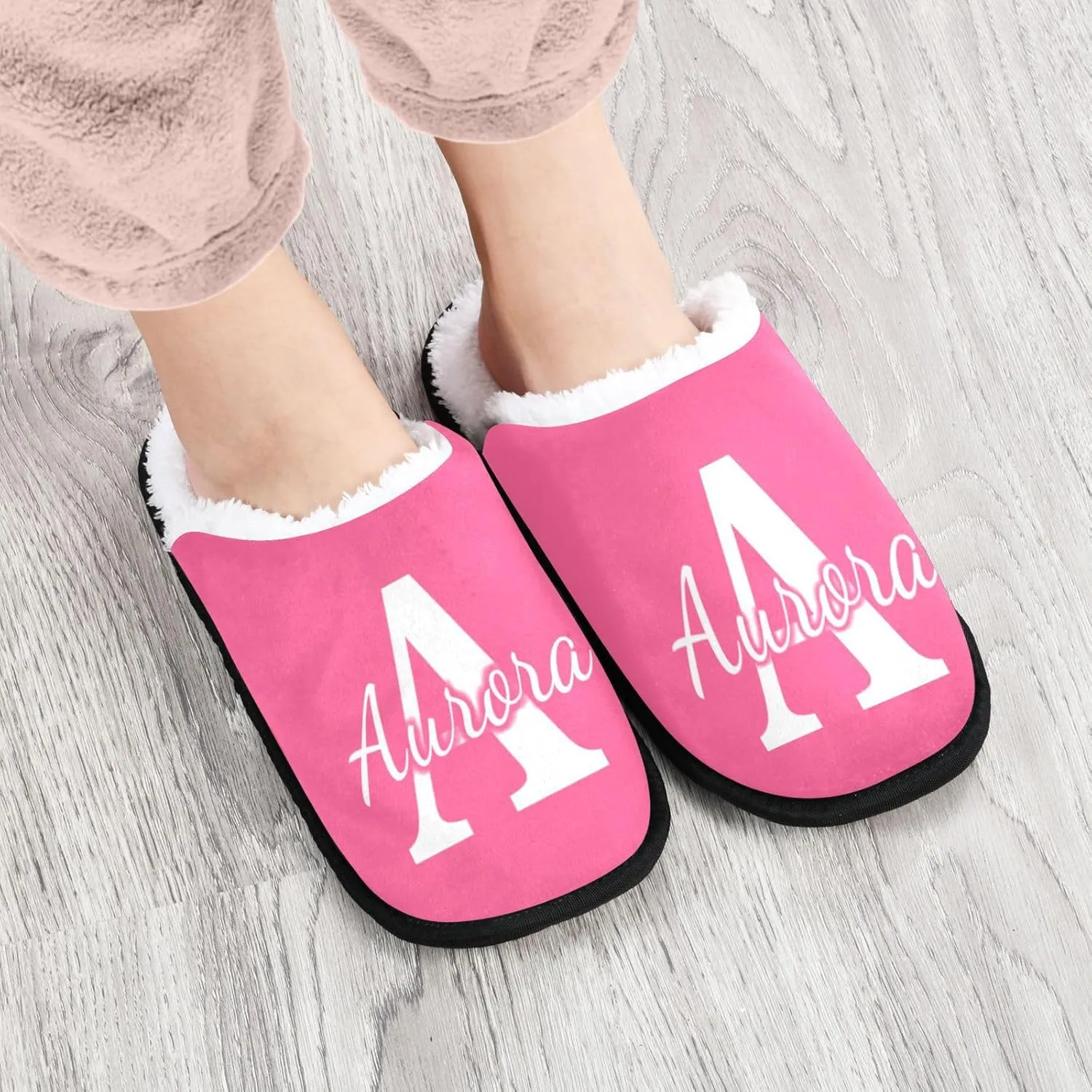 Personalized Buffalo Plaid Check Red House Slippers for Women Men Washable Soft House Home Spa Slippers Slipper for Travel,L