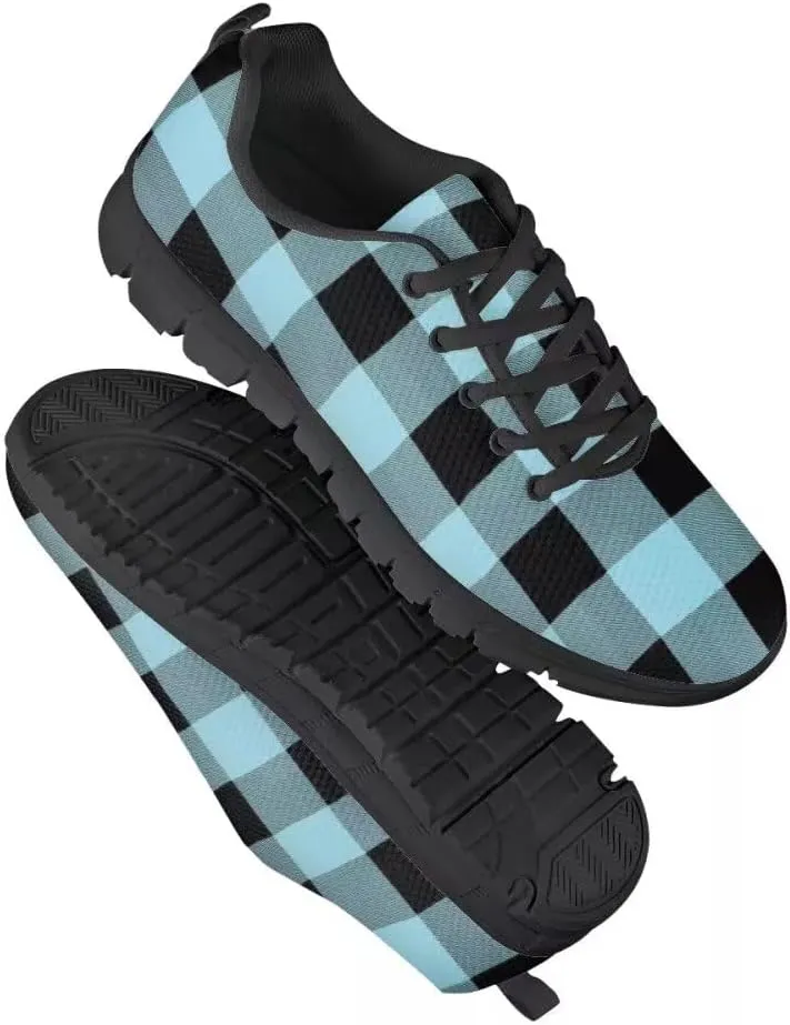 PinUp Angel Women's Buffalo Plaid Walking Shoes Lightweight Comfy Sports Running Work Sneaker