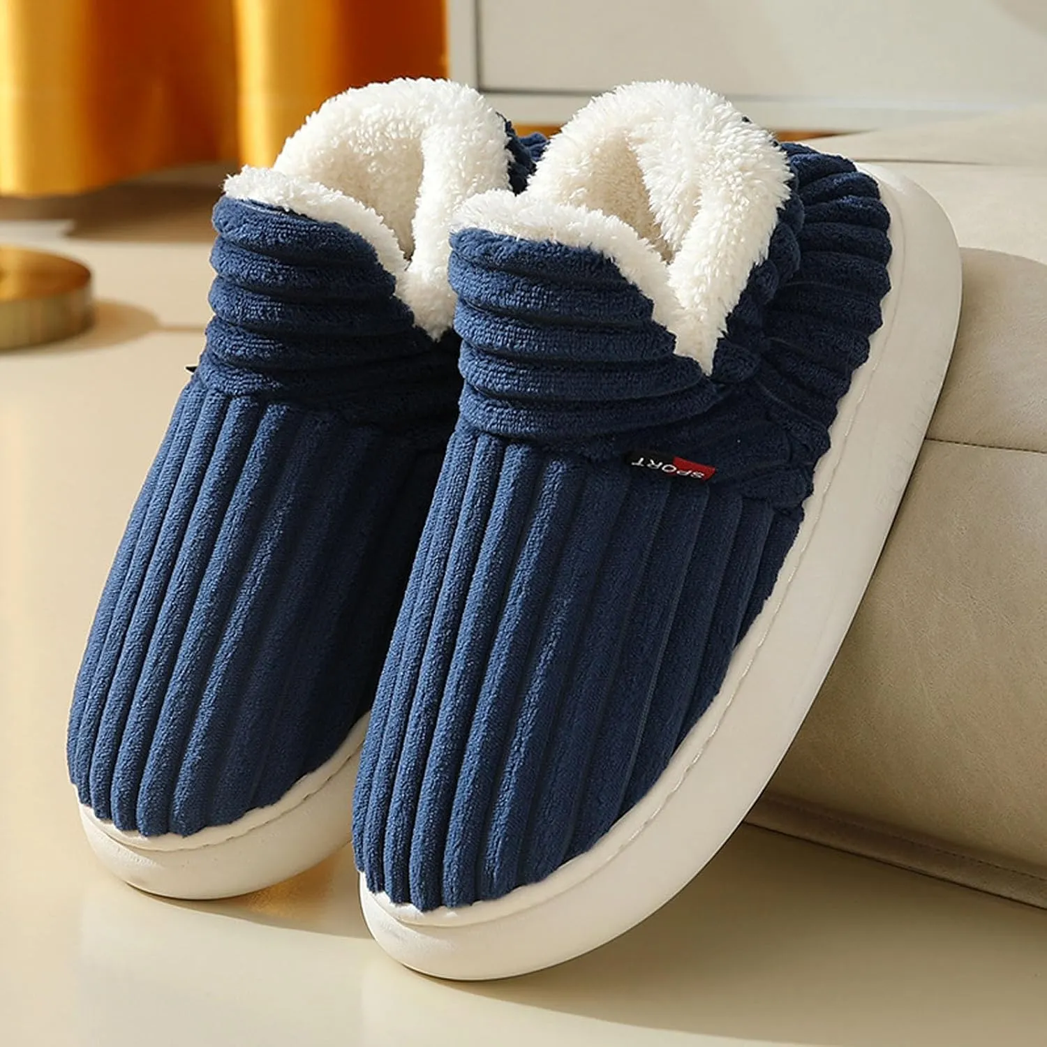 Pluffi Cozy Stylish Slipper, Pluffi Slipper Booties, Winter Fuzzy Warm Thick-Soled Plush House Cloud Slides Men Women