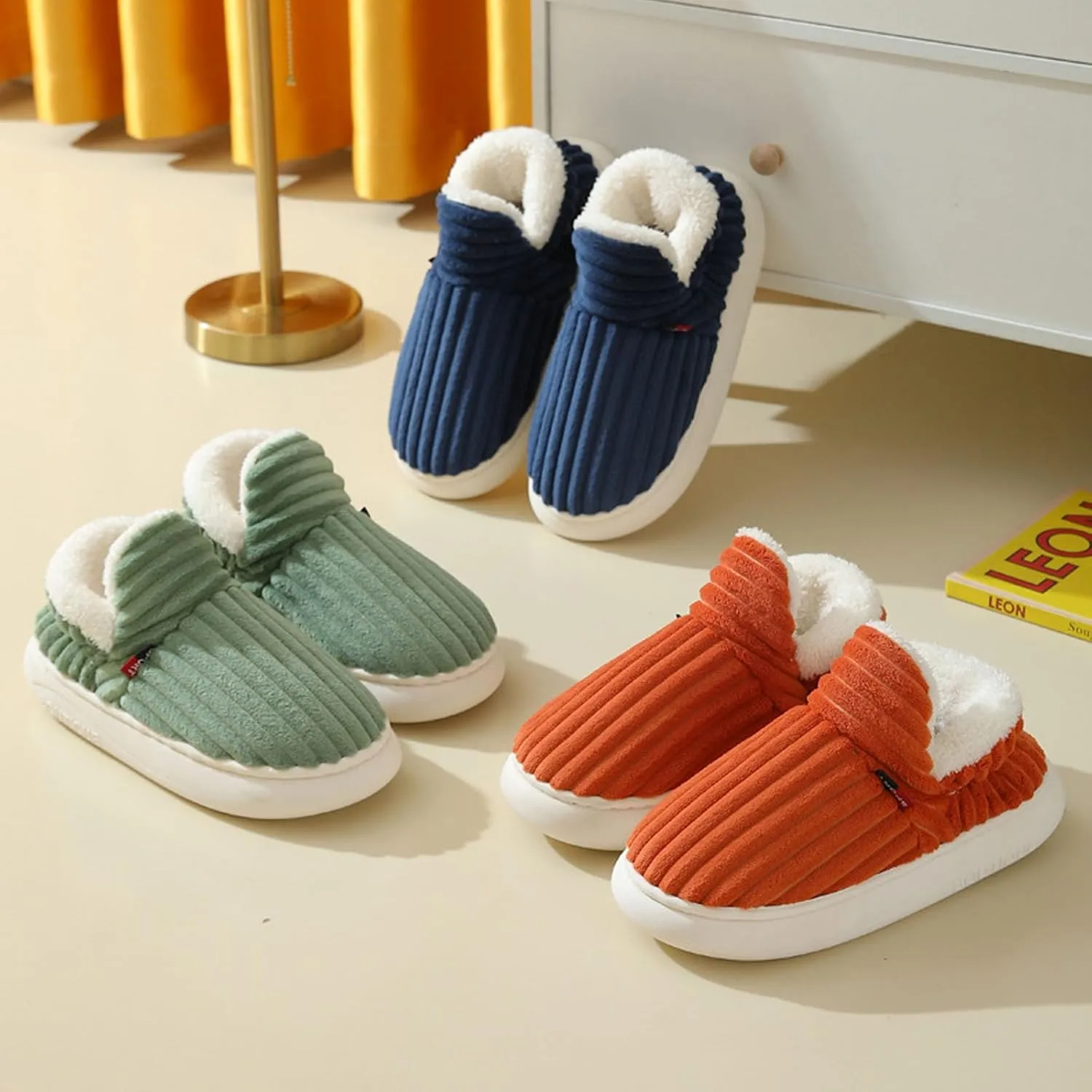 Pluffi Slipper Booties For Kids Women Men, Winter Fuzzy Warm Cute Non-Slip Thick-Soled Slippers, Cozy Plush House Shoes