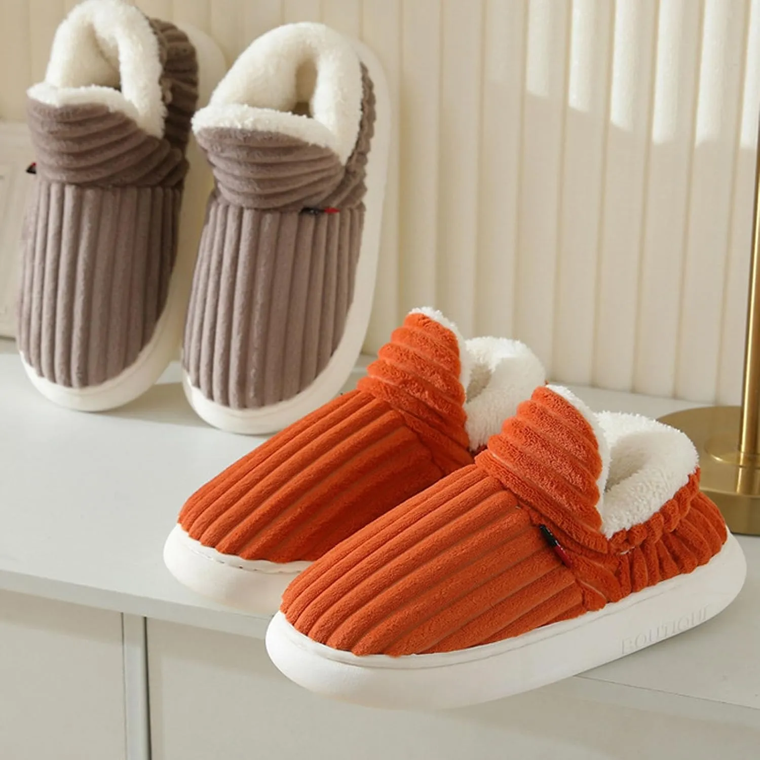 Pluffi Slipper Booties For Kids Women Men, Winter Fuzzy Warm Cute Non-Slip Thick-Soled Slippers, Cozy Plush House Shoes