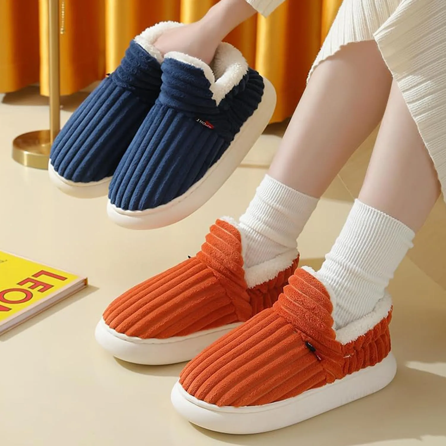 Pluffi Slipper Booties for Women Men, Pluffi The Cozy & Stylish Slipper, Winter Fuzzy Warm Slippers (Green,9.5-10.5 Women/8.5-9.5 Men)