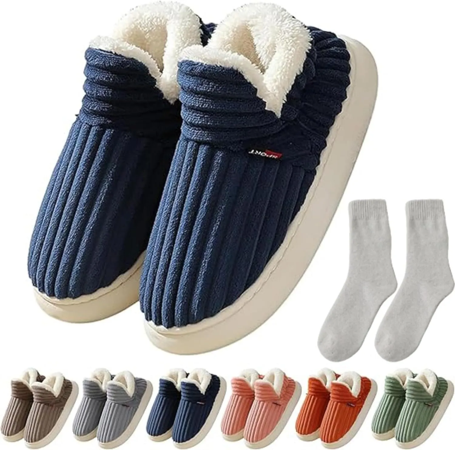 Pluffi Slipper Booties, Pluffi Cozy Stylish Slipper, Winter Fuzzy Warm Thick-Soled Plush House Cloud Slides Men Women